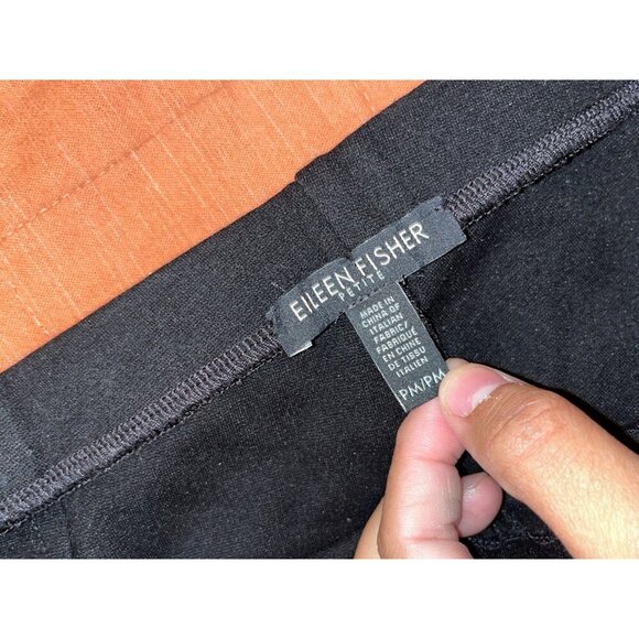 Eileen Fisher Black Petite Slim Fit Stretch Elastic Waistband Women's Pants Size - Picture 5 of 10
